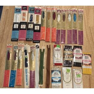Vintage Zipper Lot of 20 Mixed Sizes Styles Colors Coats, Talon NEW, And Piping